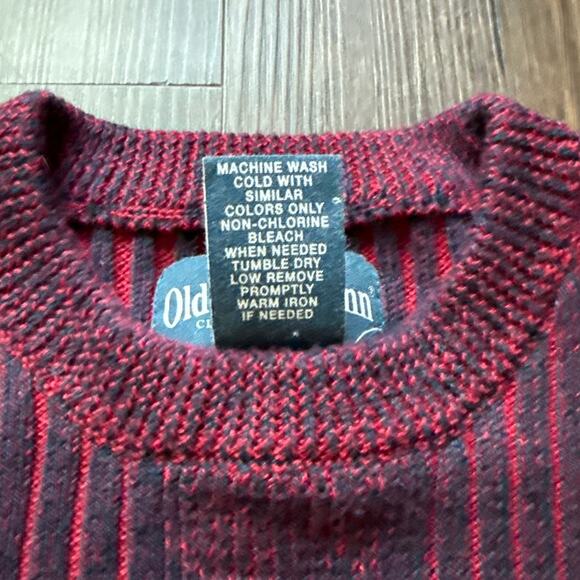 Old College Inn Vintage Maroon Navy Stripe Cotton Sweater Men’s Large - Picture 6 of 8